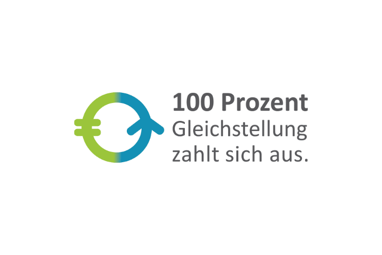 Logo 100 Prozent – Gleichstellung zahlt sich aus.